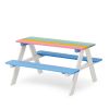 Rainbow Kids Picnic Table for Outdoor, Wooden Table & Chair Set, Kids Activity Sensory Table
