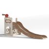 5 In 1 Kids Slide and Climber Playset, Freestanding Toddler Playground with Basketball Hoop, Telescope, Ball and Storage Space for Indoor Outdoor