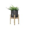 S/3 METAL MESH PLANTER ON STAND 8/9/11", BLACK