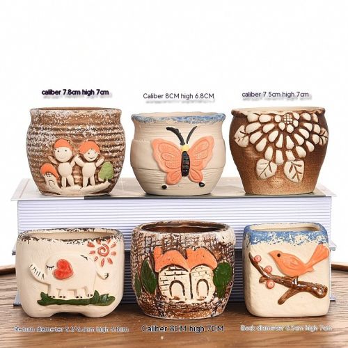 Succulent Flower Pot Ceramic Stoneware Simple Small Pot Plant