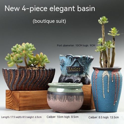Succulent Flower Pot Breathable Stoneware Basin