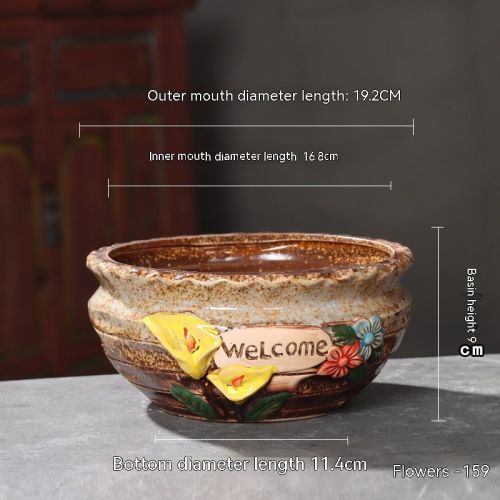 Ceramic Large Diameter Succulent Flowerpot