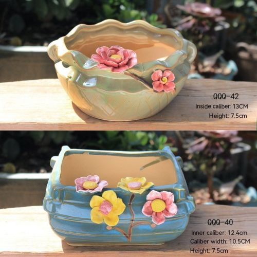 Ceramic Large Diameter Succulent Flowerpot